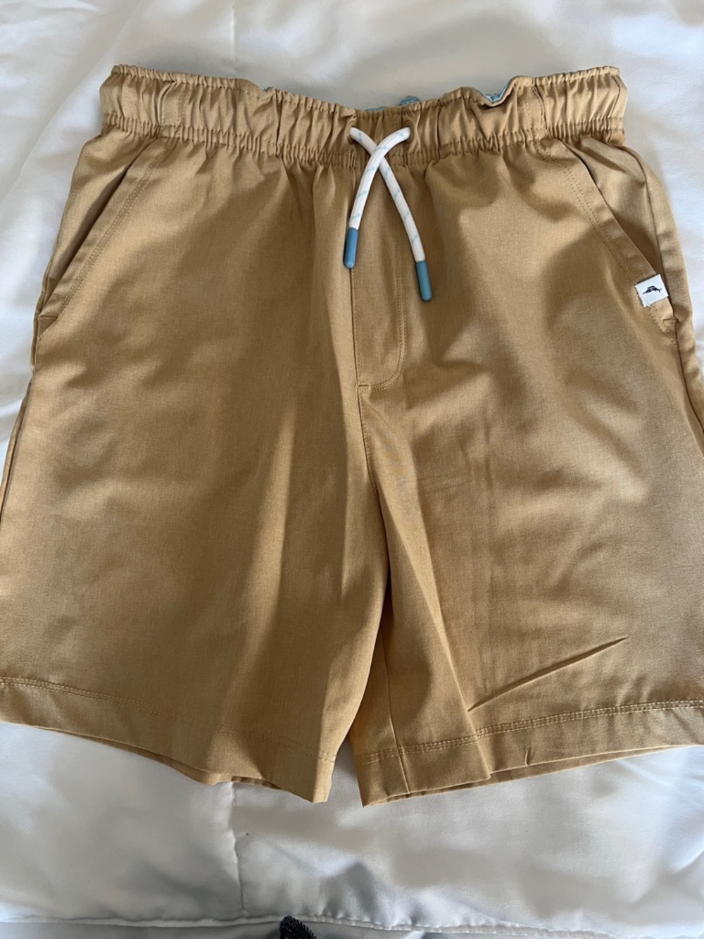 Tommy Bahama Active Light Blue & Tan Elastic Waist Shorts